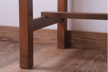 レトロ家具　昭和レトロ　引き出し2杯付き!古い木のサイドテーブル(平机)