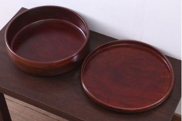 アンティーク雑貨　和製アンティーク　古い栃材製の刳り貫き茶櫃(小物入れ)