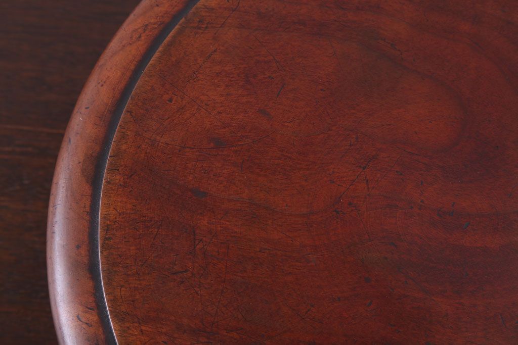 アンティーク雑貨　和製アンティーク　古い栃材製の刳り貫き茶櫃(小物入れ)