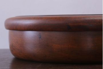 アンティーク雑貨　和製アンティーク　古い栃材製の刳り貫き茶櫃(小物入れ)