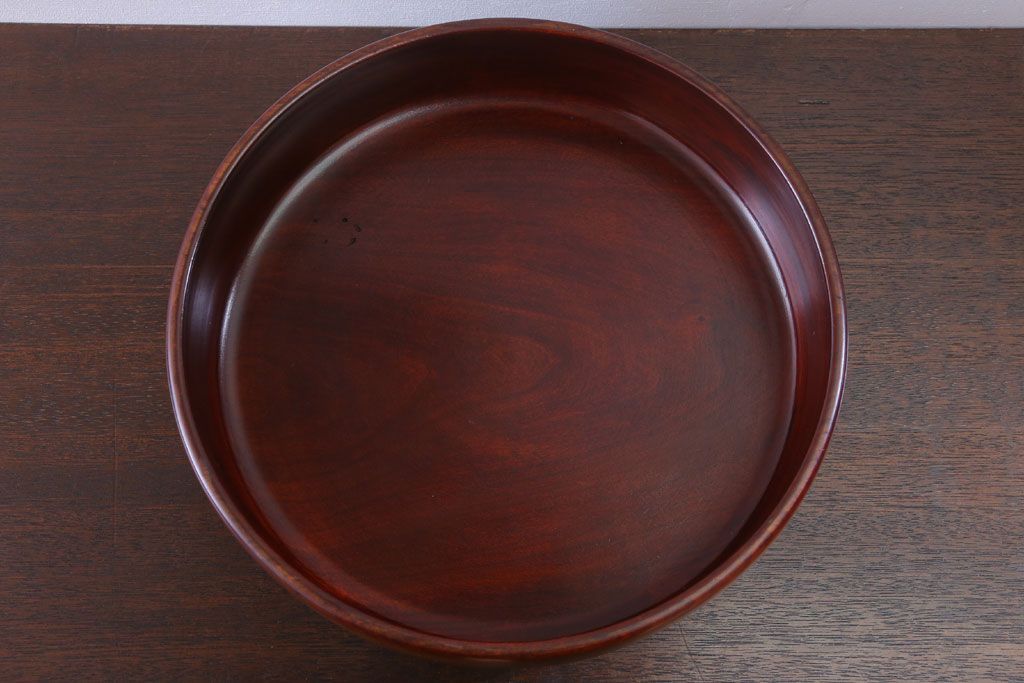 アンティーク雑貨　和製アンティーク　古い栃材製の刳り貫き茶櫃(小物入れ)