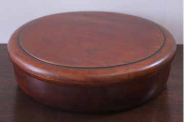 アンティーク雑貨　和製アンティーク　古い栃材製の刳り貫き茶櫃(小物入れ)