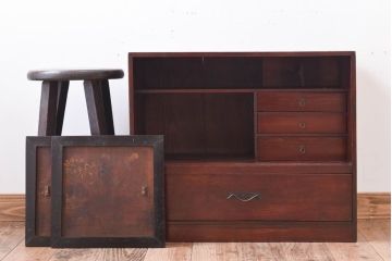 アンティーク家具　古民具・骨董　明治〜大正期　引き出し付きの古い戸棚