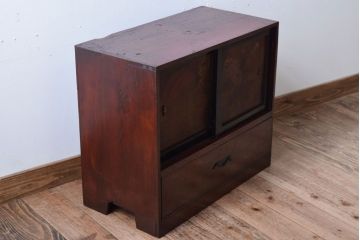 アンティーク家具　古民具・骨董　明治〜大正期　引き出し付きの古い戸棚