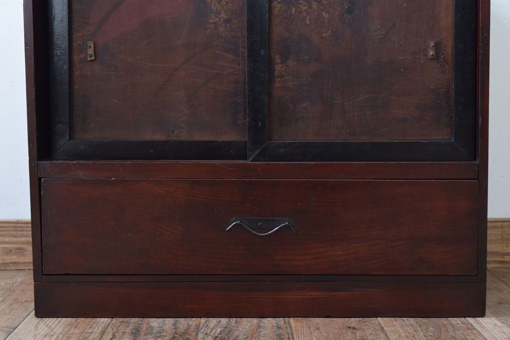 アンティーク家具　古民具・骨董　明治〜大正期　引き出し付きの古い戸棚