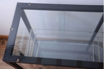 アンティーク家具　アンティーク　鉄脚付き!ペイントRガラスケース(ショーケース)