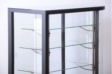 アンティーク家具　アンティーク　鉄脚付き!ペイントRガラスケース(ショーケース)