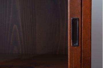 アンティーク家具　和製アンティーク　古い木の引き出し付きガラス戸棚