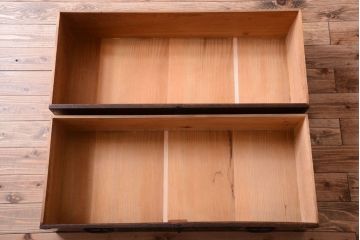 アンティーク家具　古民具・骨董　明治期　前面欅材!美しい漆塗りのアンティーク重ね仙台箪笥