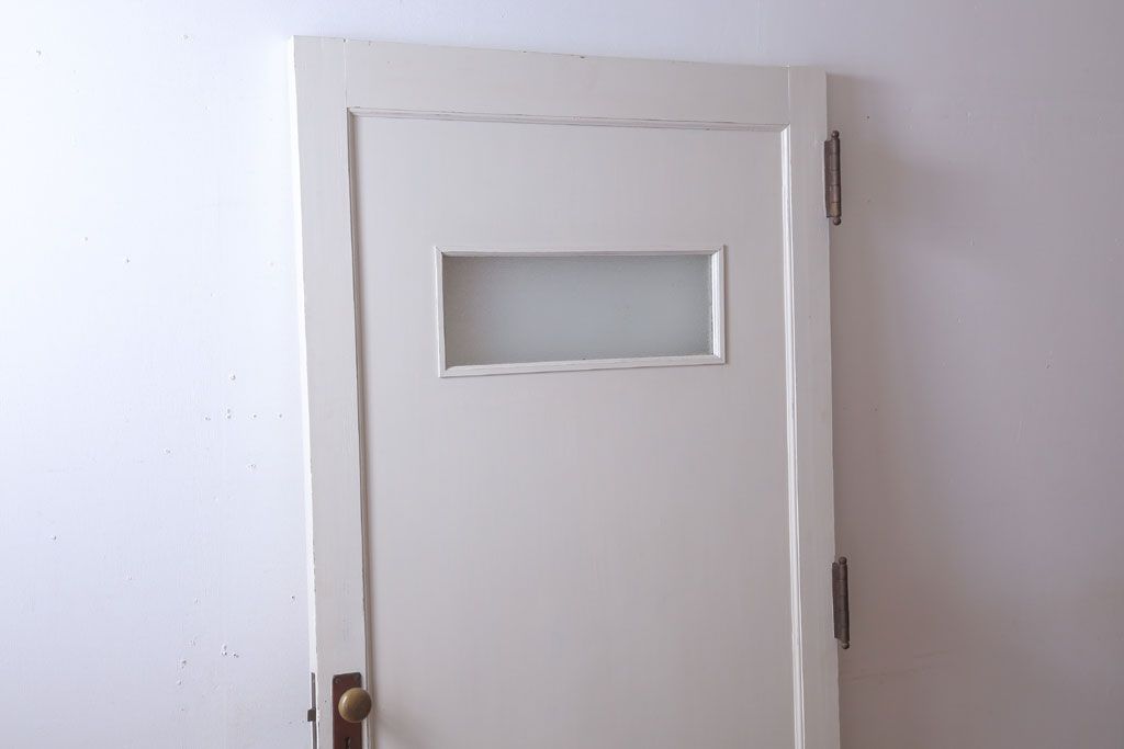 アンティークペイント　ダイヤガラス入り!大きな古いドア