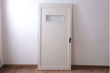 アンティークペイント　ダイヤガラス入り!大きな古いドア