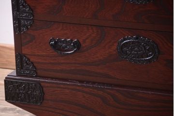 中古　吉野民芸　車箪笥(衣装箪笥)