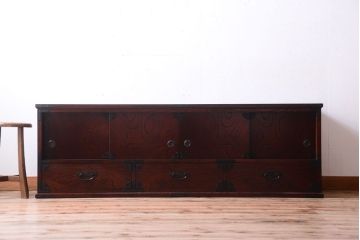 中古　筑後民芸家具　箪笥ローボード