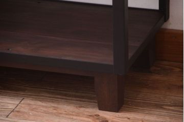 ラフジュ工房オリジナル　脚付きのシンプルな背の低いアイアンラック(大)