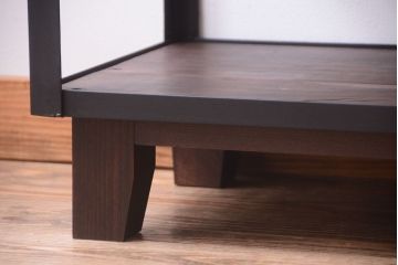 ラフジュ工房オリジナル　脚付きのシンプルな背の低いアイアンラック(大)