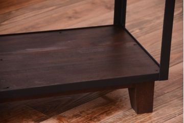 ラフジュ工房オリジナル　脚付きのシンプルな背の低いアイアンラック(大)