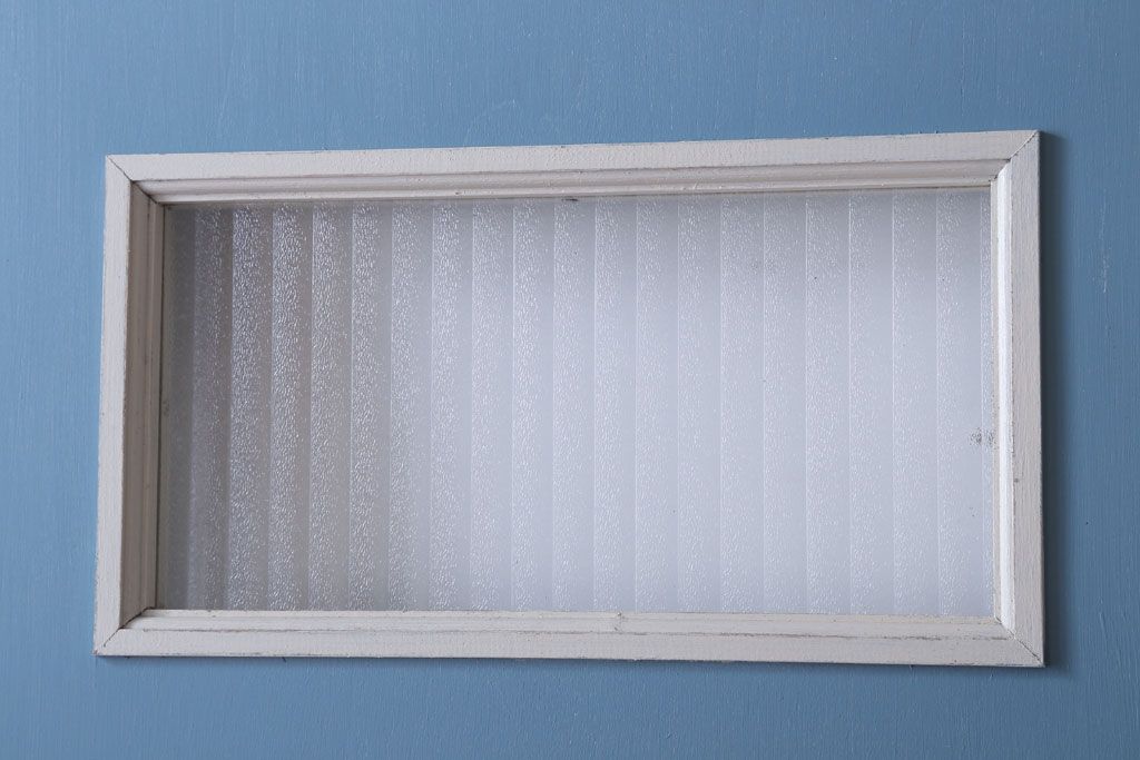 アンティークペイント　両開き　銀モールガラス入り!ドア2枚1対