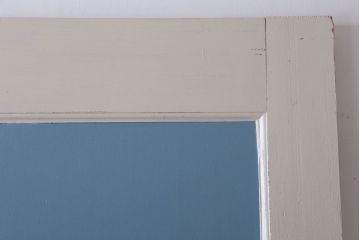 アンティークペイント　両開き　銀モールガラス入り!ドア2枚1対