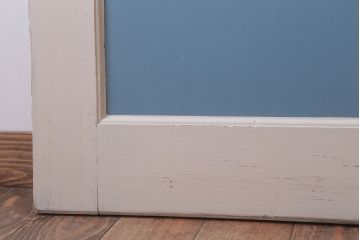 アンティークペイント　両開き　銀モールガラス入り!ドア2枚1対