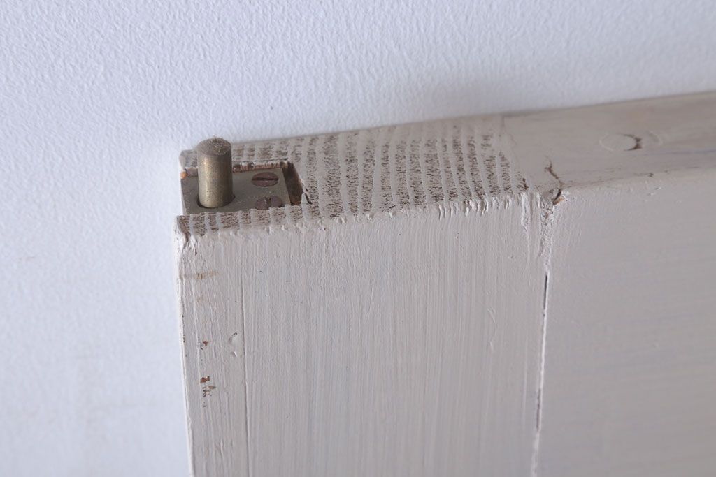 アンティークペイント　両開き　銀モールガラス入り!ドア2枚1対