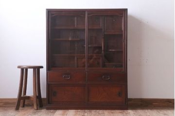 アンティーク家具　和製アンティーク　大正〜昭和期　上品な茶箪笥(収納棚)