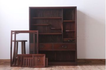 アンティーク家具　和製アンティーク　大正〜昭和期　上品な茶箪笥(収納棚)
