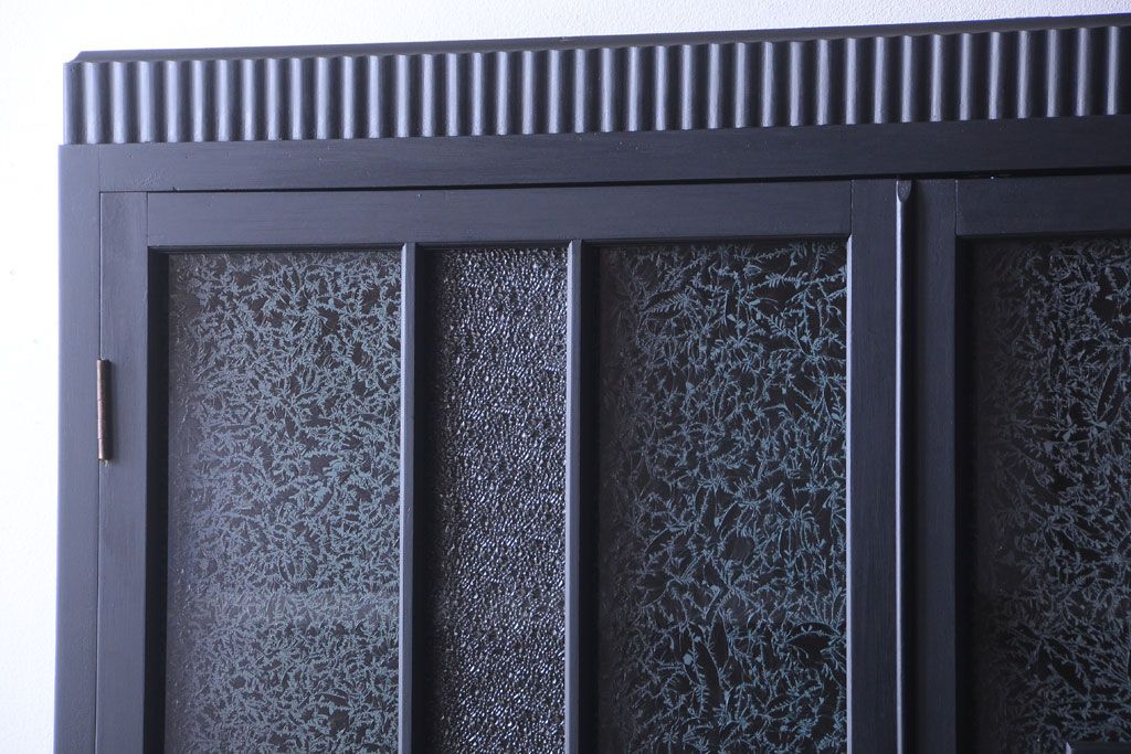 アンティーク家具　大正ロマン　色ガラス入り!特大アンティーク本箱(ブックケース)