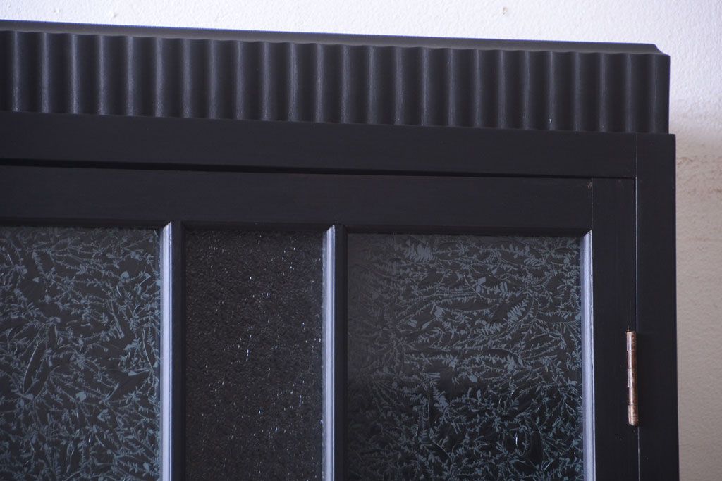 アンティーク家具　大正ロマン　色ガラス入り!特大アンティーク本箱(ブックケース)