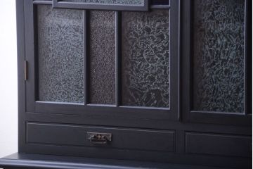 アンティーク家具　大正ロマン　色ガラス入り!特大アンティーク本箱(ブックケース)