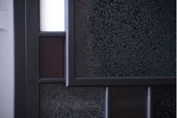 アンティーク家具　大正ロマン　色ガラス入り!特大アンティーク本箱(ブックケース)