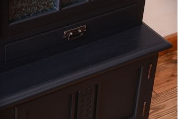 アンティーク家具　大正ロマン　色ガラス入り!特大アンティーク本箱(ブックケース)