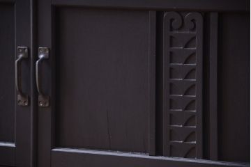 アンティーク家具　大正ロマン　色ガラス入り!特大アンティーク本箱(ブックケース)