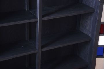 アンティーク家具　大正ロマン　色ガラス入り!特大アンティーク本箱(ブックケース)