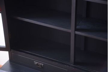 アンティーク家具　大正ロマン　色ガラス入り!特大アンティーク本箱(ブックケース)