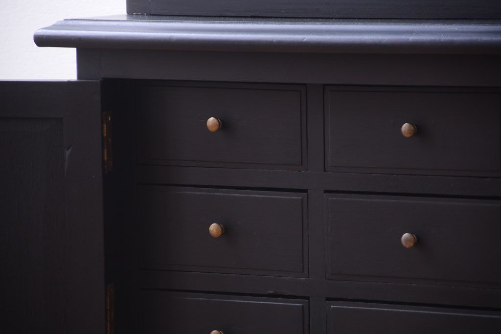 アンティーク家具　大正ロマン　色ガラス入り!特大アンティーク本箱(ブックケース)