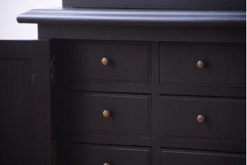 アンティーク家具　大正ロマン　色ガラス入り!特大アンティーク本箱(ブックケース)