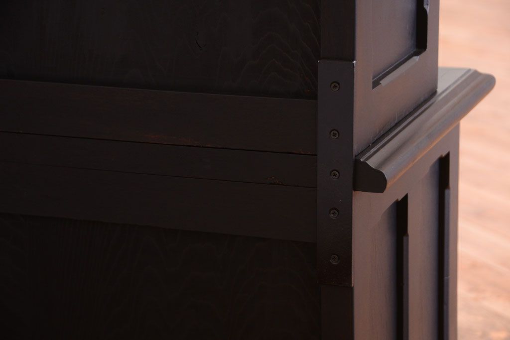 アンティーク家具　大正ロマン　色ガラス入り!特大アンティーク本箱(ブックケース)