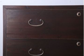 レトロ家具　昭和レトロ　シンプルな二段重ね衣装箪笥(チェスト)