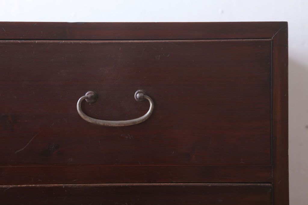 レトロ家具　昭和レトロ　シンプルな二段重ね衣装箪笥(チェスト)