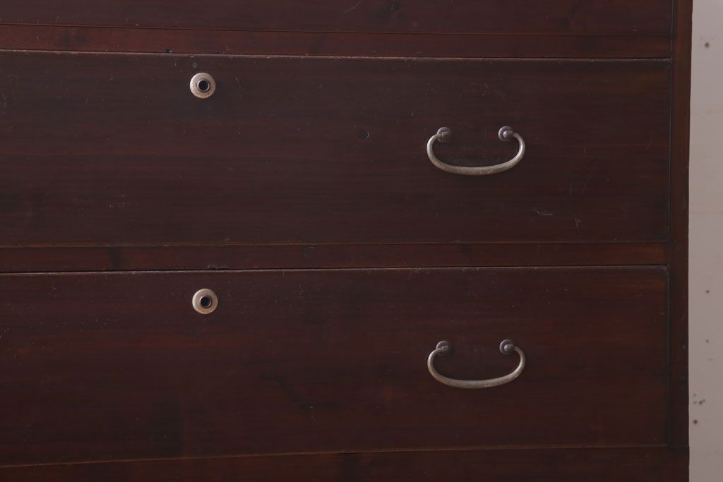 レトロ家具　昭和レトロ　シンプルな二段重ね衣装箪笥(チェスト)