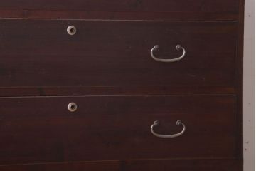 レトロ家具　昭和レトロ　シンプルな二段重ね衣装箪笥(チェスト)