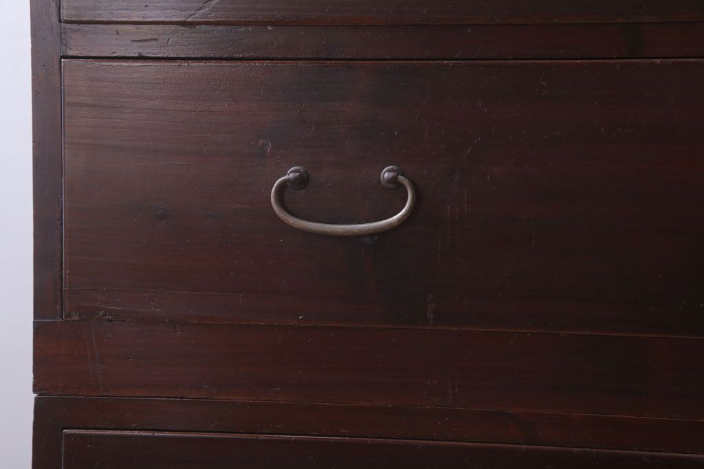 レトロ家具　昭和レトロ　シンプルな二段重ね衣装箪笥(チェスト)