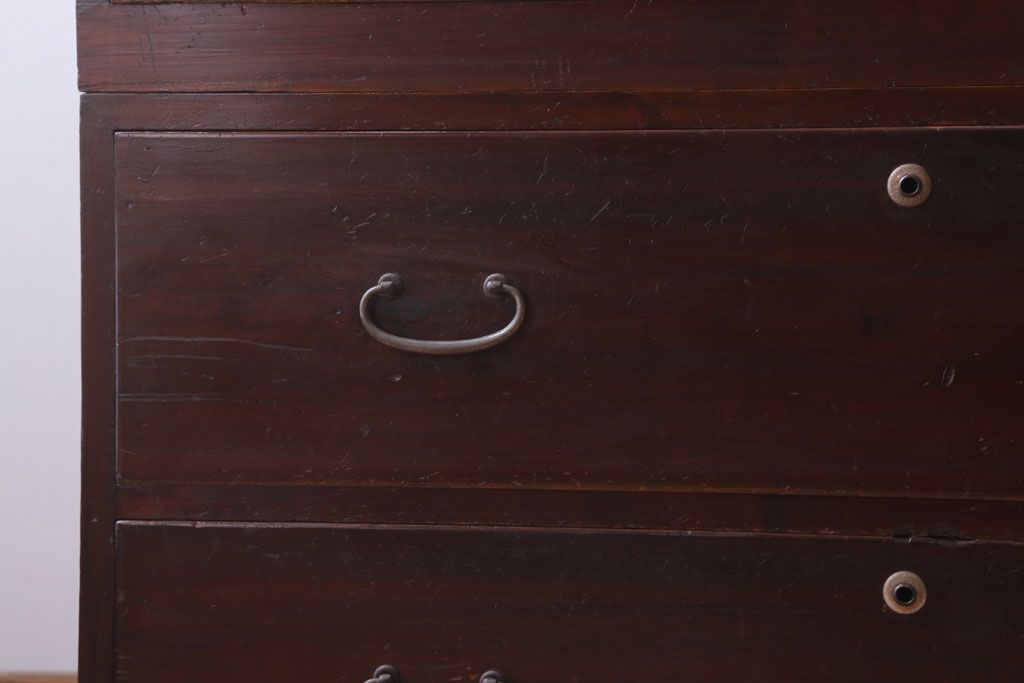 レトロ家具　昭和レトロ　シンプルな二段重ね衣装箪笥(チェスト)