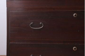 レトロ家具　昭和レトロ　シンプルな二段重ね衣装箪笥(チェスト)