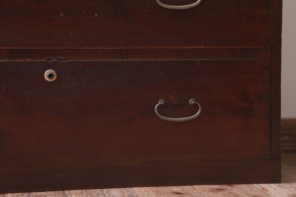 レトロ家具　昭和レトロ　シンプルな二段重ね衣装箪笥(チェスト)