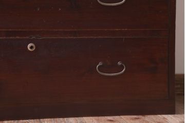 レトロ家具　昭和レトロ　シンプルな二段重ね衣装箪笥(チェスト)