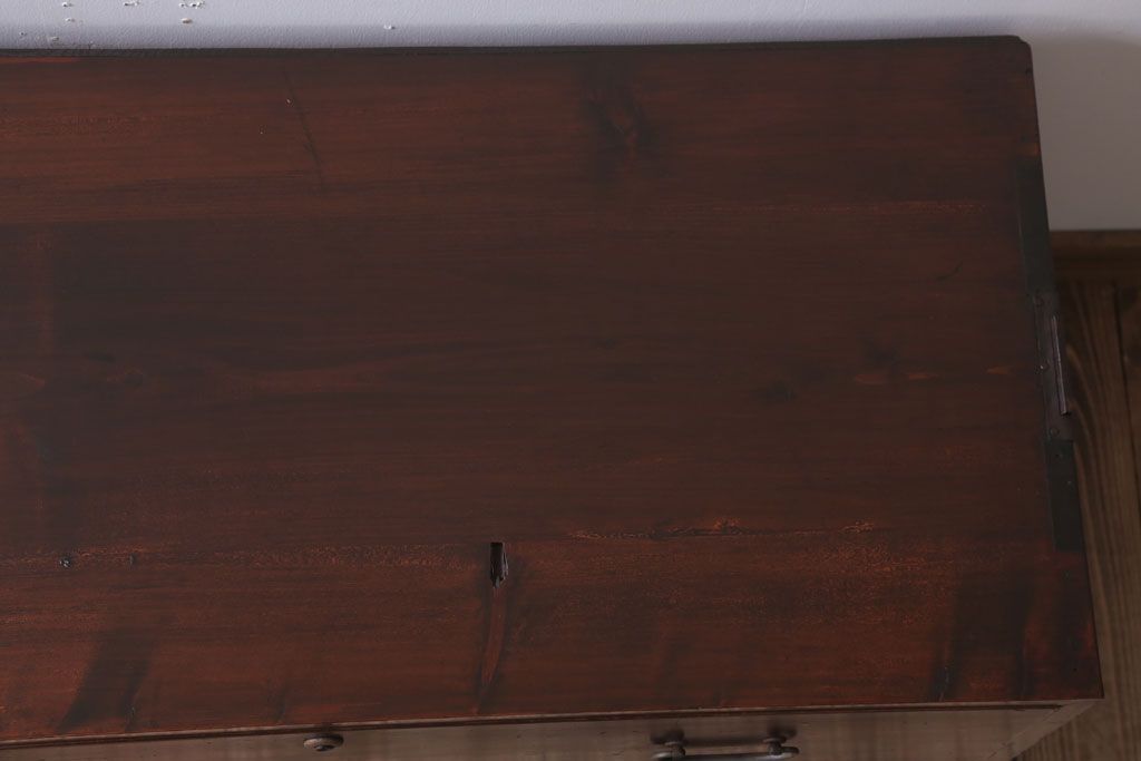 レトロ家具　昭和レトロ　シンプルな二段重ね衣装箪笥(チェスト)