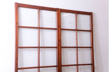 昭和レトロ　店舗におすすめ!背が高いアンティークガラス戸2枚セット