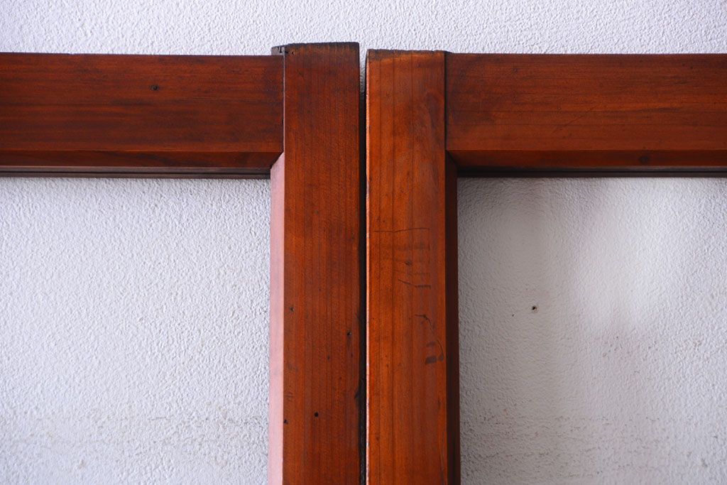 昭和レトロ　店舗におすすめ!背が高いアンティークガラス戸2枚セット