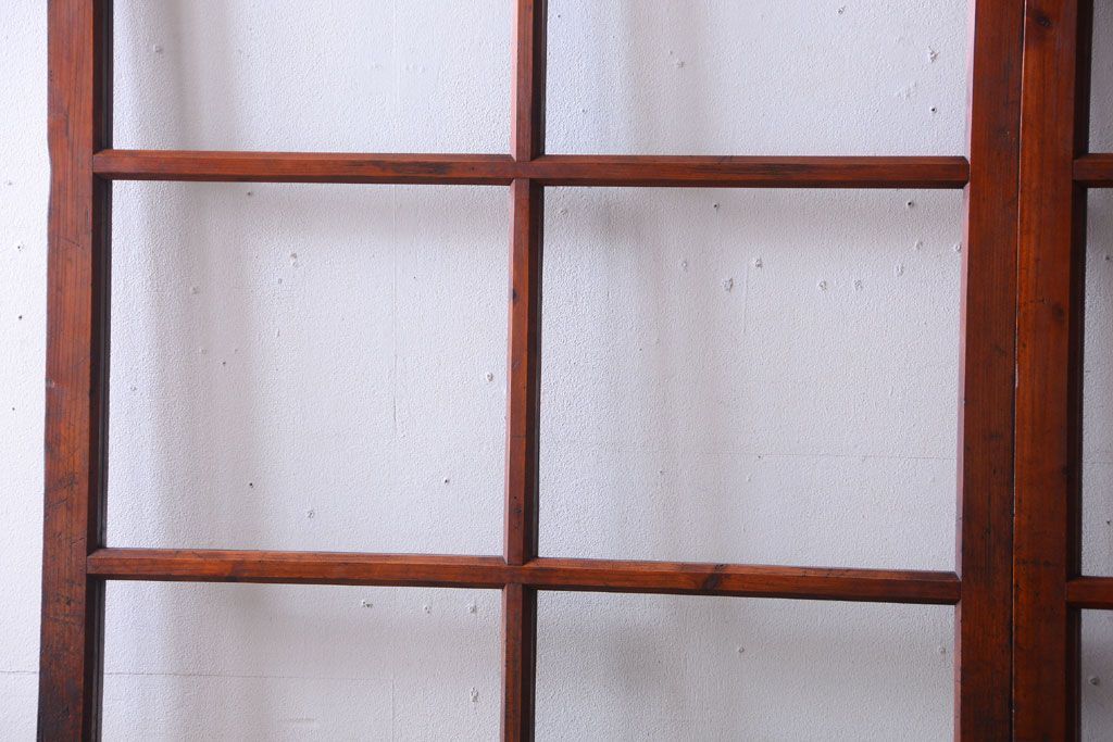 昭和レトロ　店舗におすすめ!背が高いアンティークガラス戸2枚セット